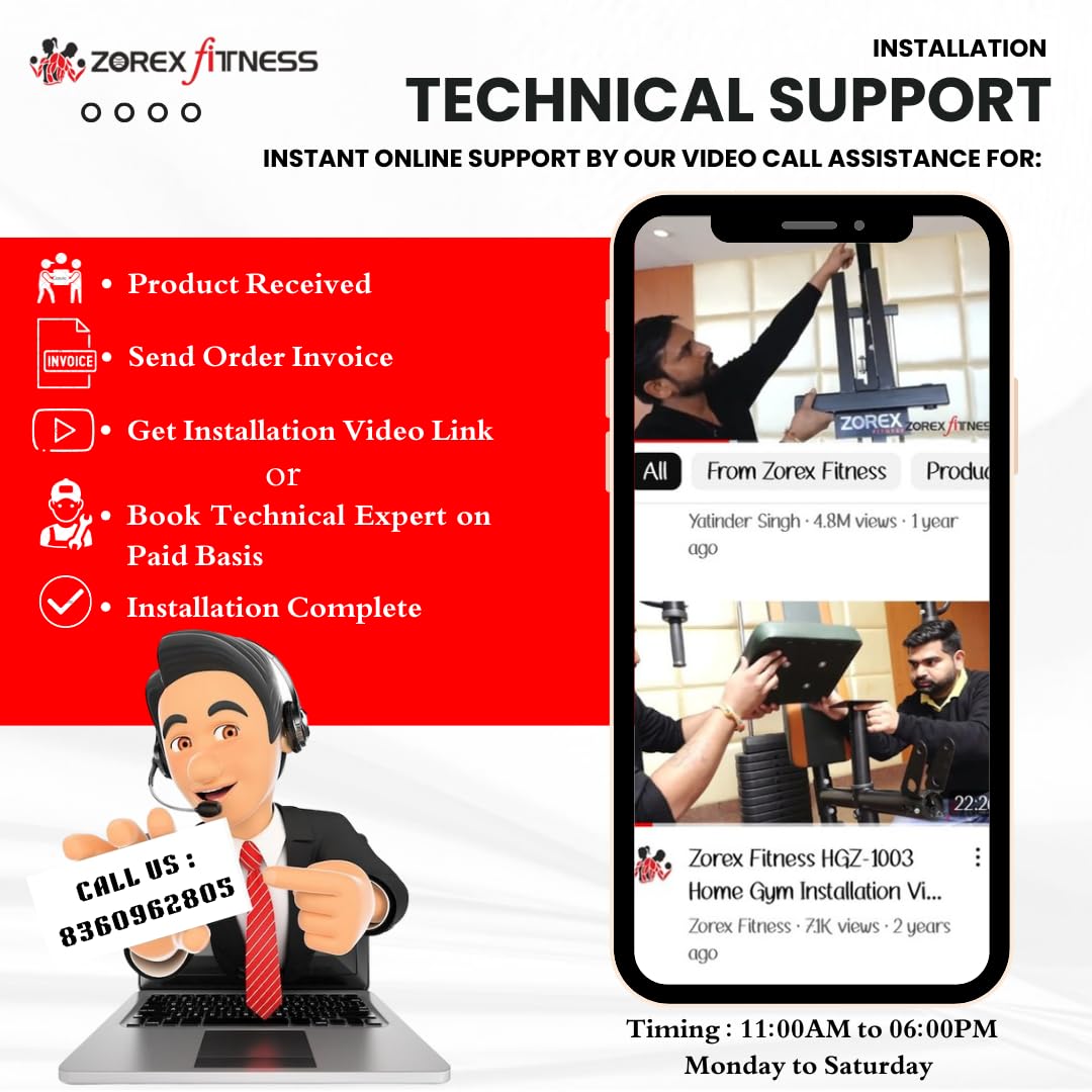 Fitness Multi Home Gym Multiple Muscle Workout Exercise Machine Chest Biceps Shoulder Back Triceps Legs for Men at Home, 60kg Weight Stack, Made in India (HGZ-1004) - Image 7