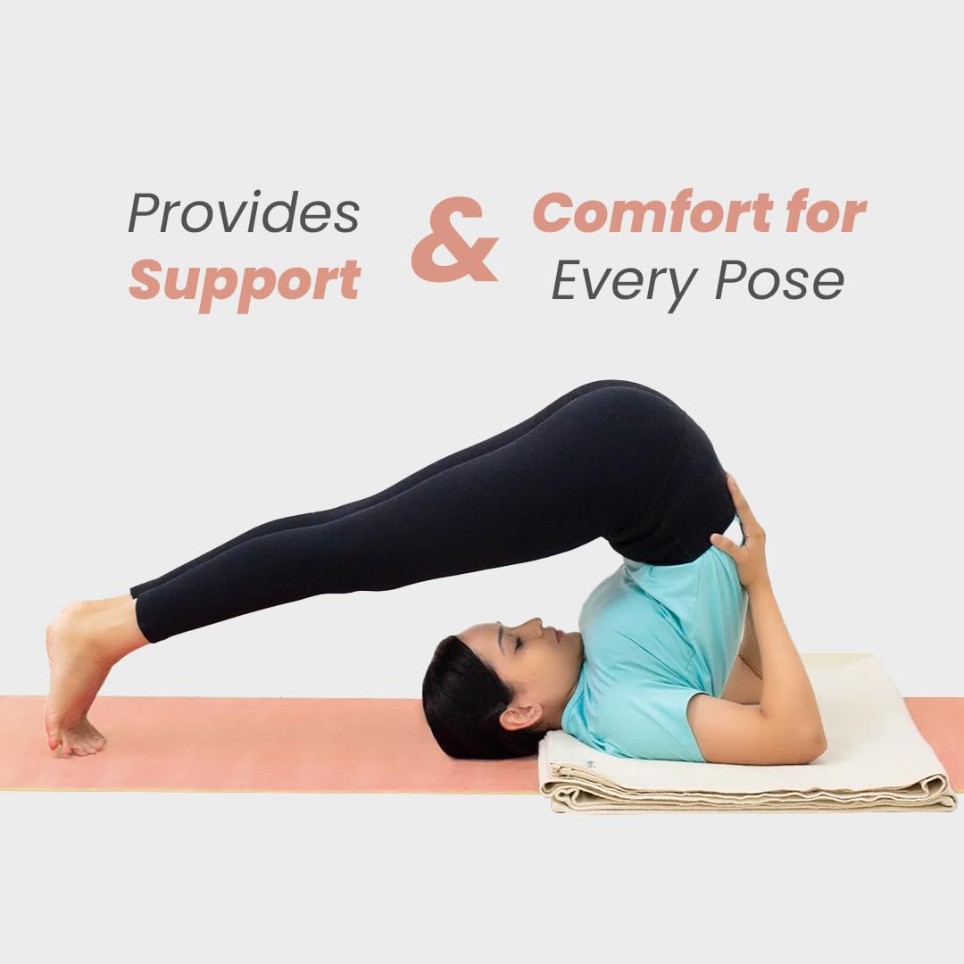 Iyengar Yoga Blanket | 100% Organic Cotton | Handloom Eco-Friendly Yoga Prop | Lightweight & Travel-Friendly | Ideal for Inversions, Backbends, & Meditation - Image 4
