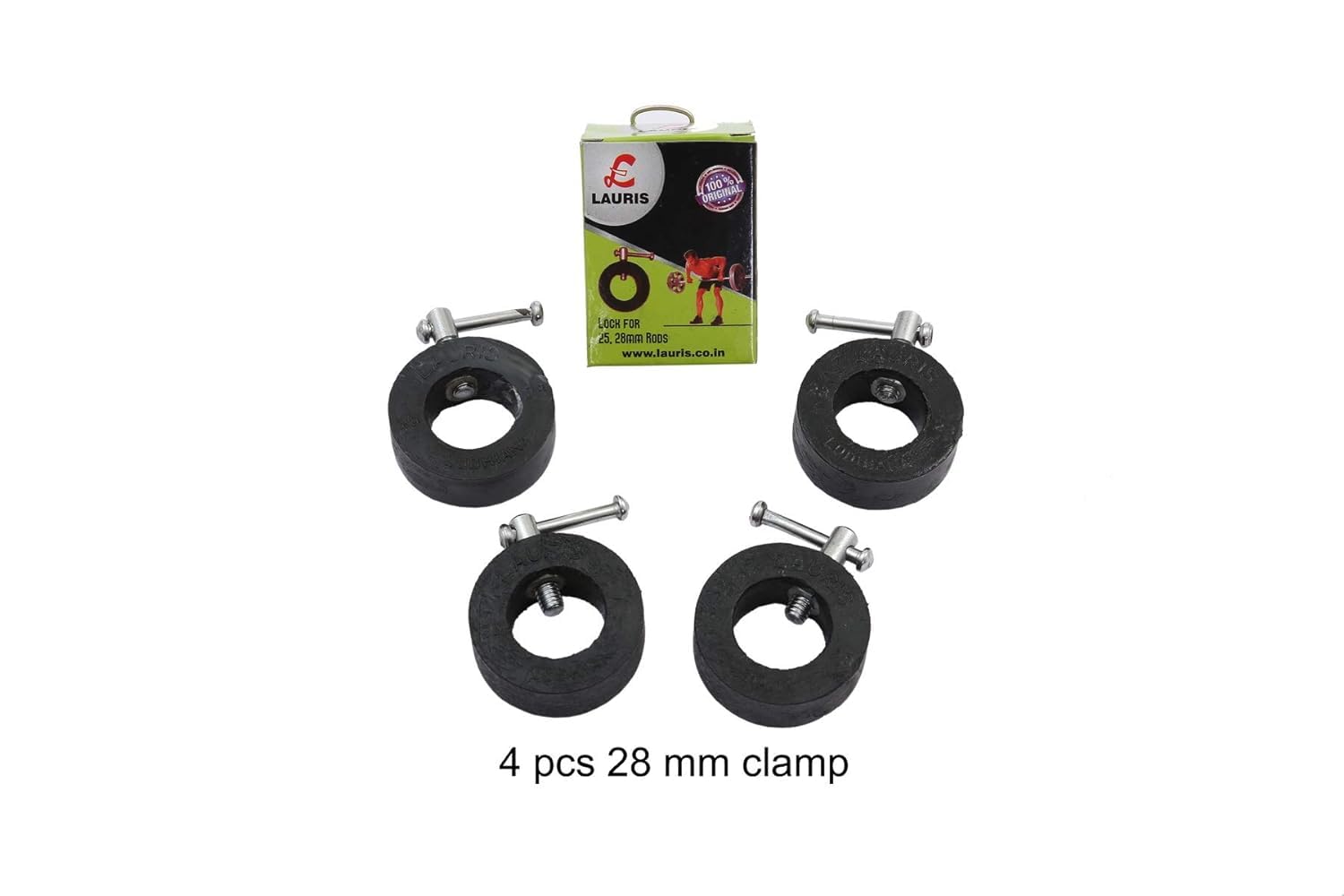 Gym Weightlifting Rod Lock Clamps - 4 Pieces Made of Nylon, 28mm Bore Diameter | Essential for Training at Gym/Home - Ideal for Squats, Biceps, Triceps, Bench Press | Ensure Safety in Every Rep - Image 3