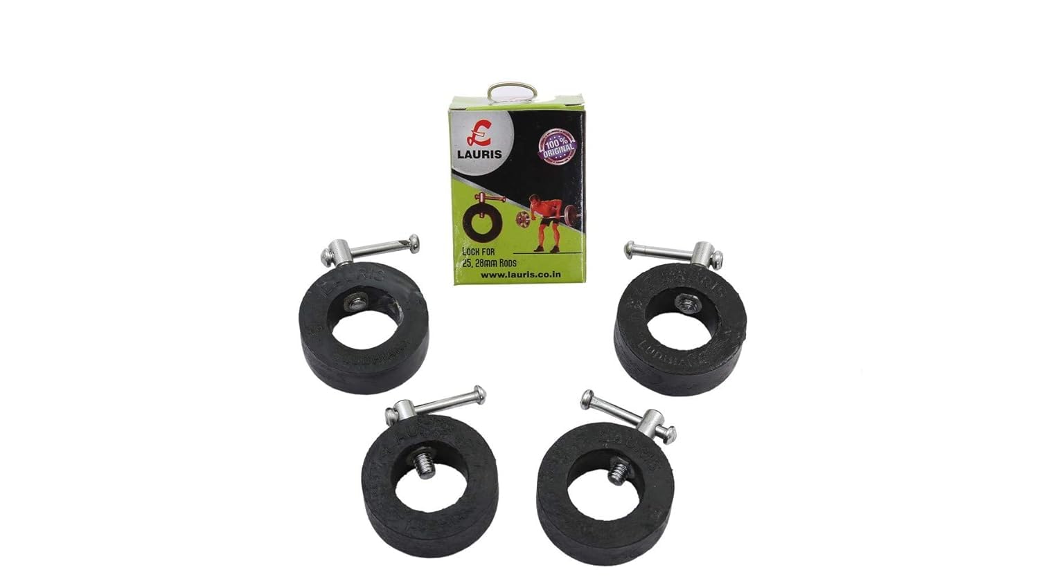 Gym Weightlifting Rod Lock Clamps - 4 Pieces Made of Nylon, 28mm Bore Diameter | Essential for Training at Gym/Home - Ideal for Squats, Biceps, Triceps, Bench Press | Ensure Safety in Every Rep - Image 2