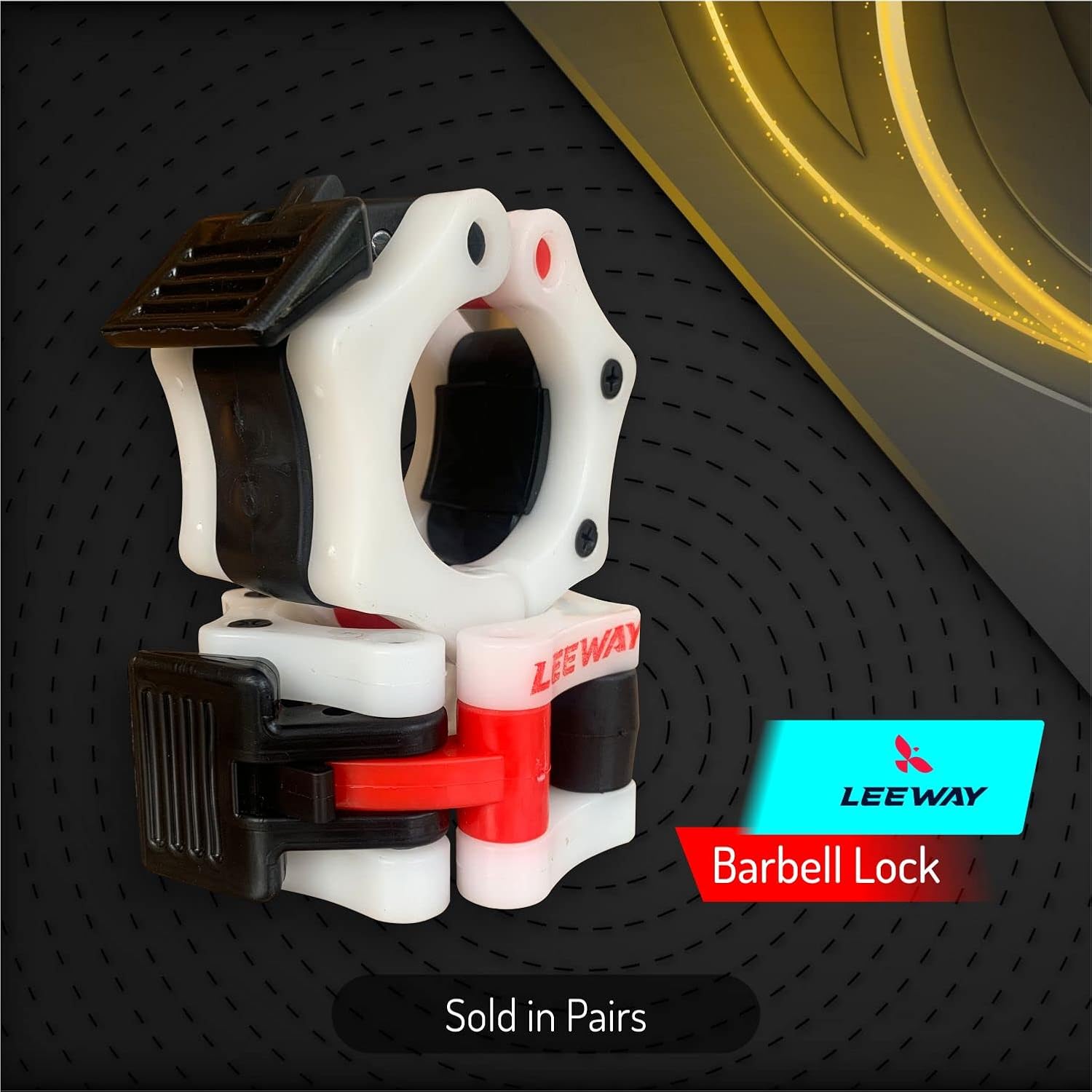 Leeway Olympic Barbell Clamps 2 inch Quick Release Pair of Locking 50 mm/2" Pro Olympic Weight Bar Plate Locks Collar Clips for Workout Weightlifting Fitness Training| Olympic Bar Collar| Barbell Lock - Image 4