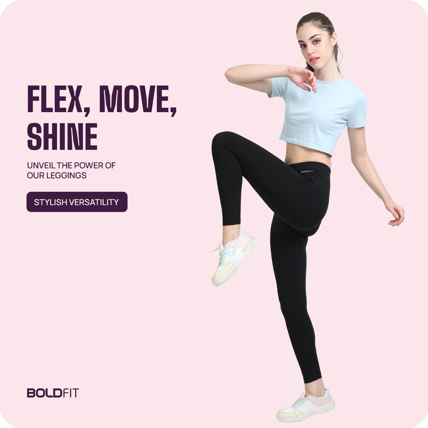 Boldfit Women's Stretchable Yoga Pants - Fitness Leggings, Multipurpose Track Pants, Gym Tights, Active Wear Lower - Image 3