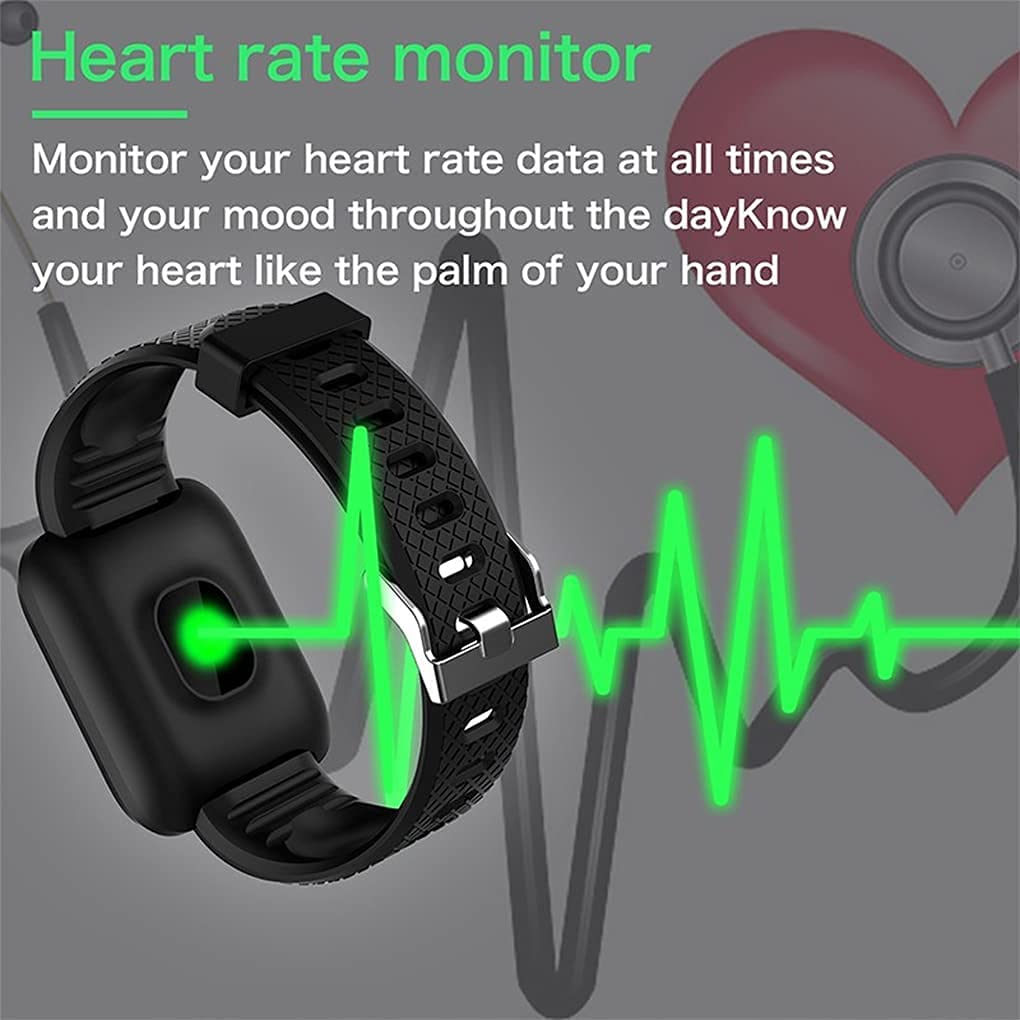 mi Smart Watch for Kids, Boys, Girls, Mens, Women ID116 Bluetooth Fitness Band with Heart Rate Activity Tracker Waterproof Body, Step and Calorie Counter, Blood Pressure, Activity Tracker - Black - Image 3