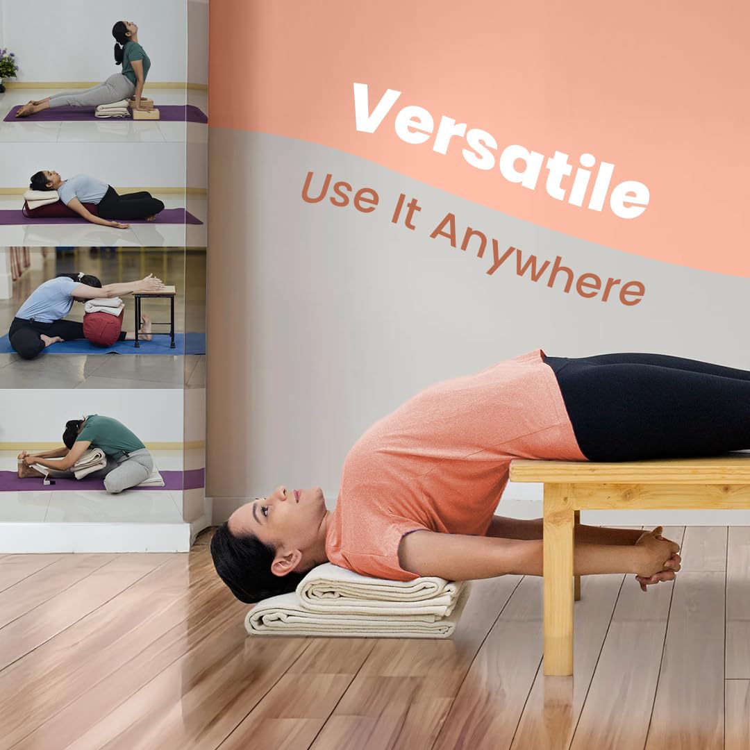 Iyengar Yoga Blanket | 100% Organic Cotton | Handloom Eco-Friendly Yoga Prop | Lightweight & Travel-Friendly | Ideal for Inversions, Backbends, & Meditation - Image 6