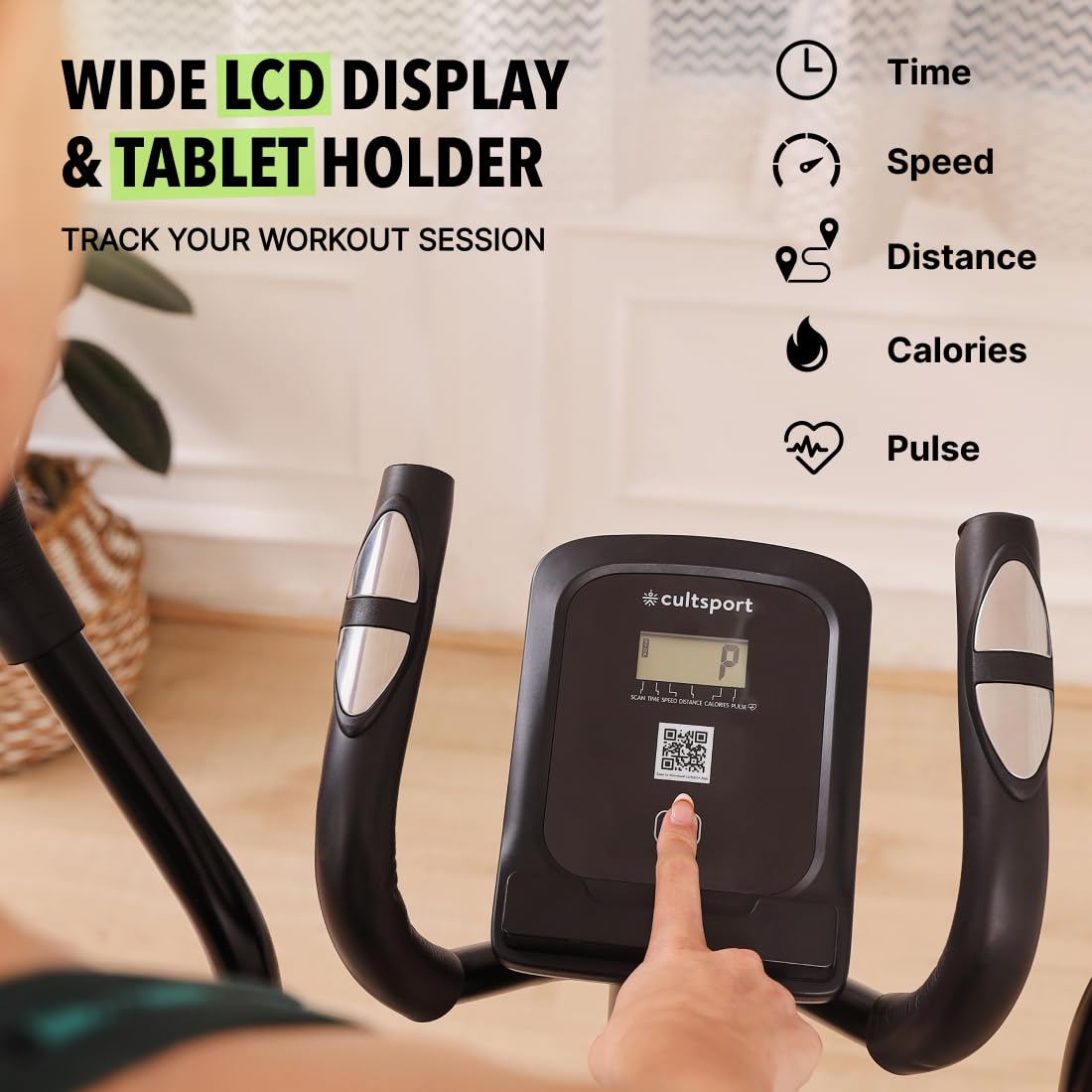 Cult.Sport smartcross Bern Elliptical Cross Trainer | Adjustable Seat | Max Weight: 120kg for Home Gym Fitness with 6 Months Warranty - Image 5