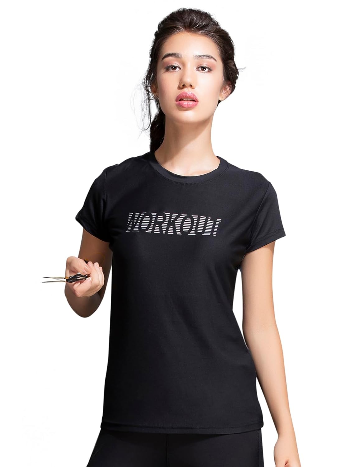 Clovia Women's Gym/Sports Text Print Activewear Regular Fit T-Shirt - Image 2