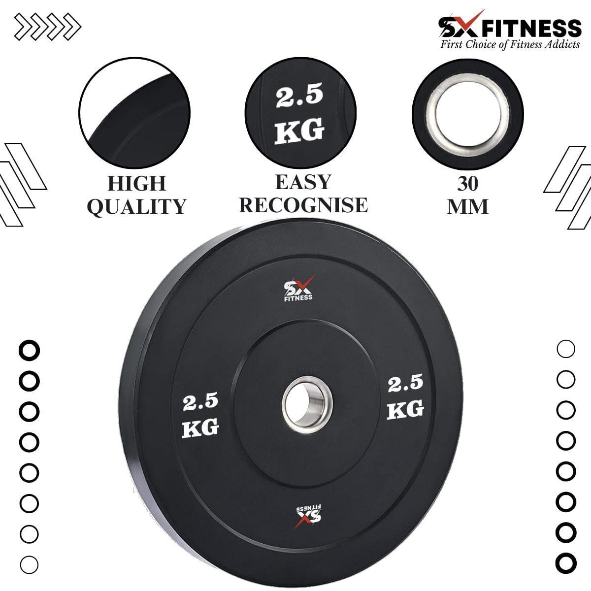 Fitness Spare Rubber Weight Plates Combo, Rubber Weight Plates for Home Gym Exercise & Fitness (14 KG) - Image 4