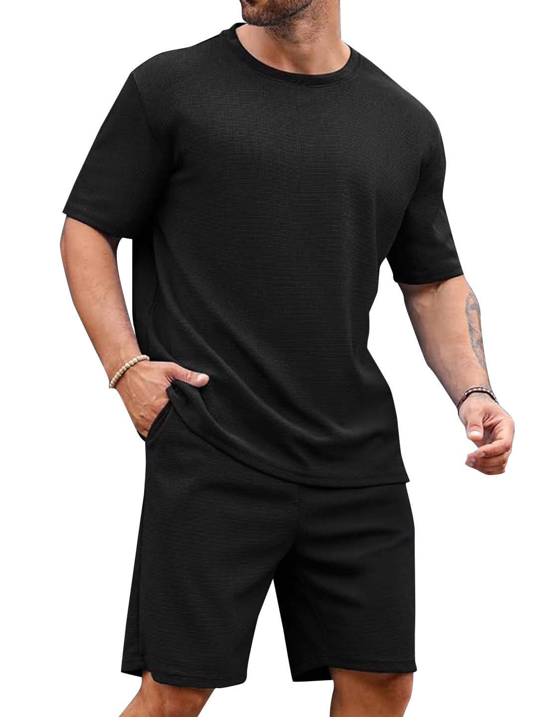Vogaan Men's T-Shirt and Shorts Set | Top & Shorts Night Suits Set | Night Wear for Men - Image 2
