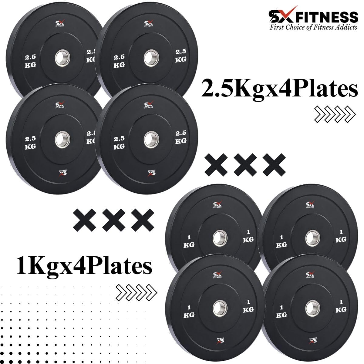Fitness Spare Rubber Weight Plates Combo, Rubber Weight Plates for Home Gym Exercise & Fitness (14 KG) - Image 8