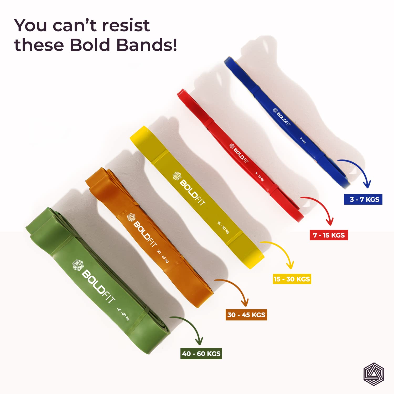 Boldfit Natural Rubber Premium Resistance Bands for Workout Dual Color Heavy Premium Resistance Band for Stretching, Pull ups, Resistance Band for Gym Workout Stretch - Yellow (15-30kg Resistance) - Image 6