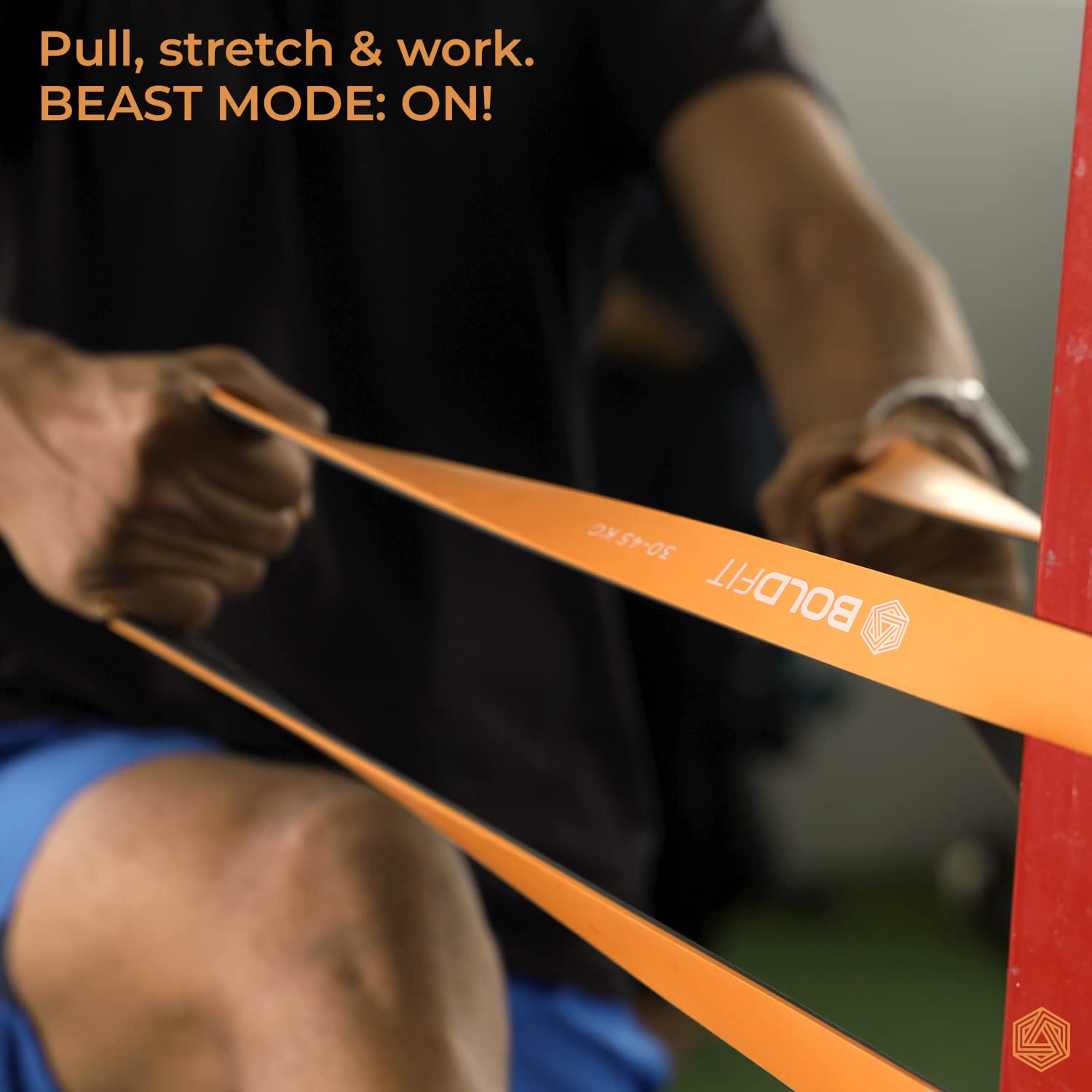 Boldfit Natural Rubber Premium Resistance Bands for Workout Dual Color Heavy Premium Resistance Band for Stretching, Pull ups, Resistance Band for Gym Workout Stretch - Yellow (15-30kg Resistance) - Image 7