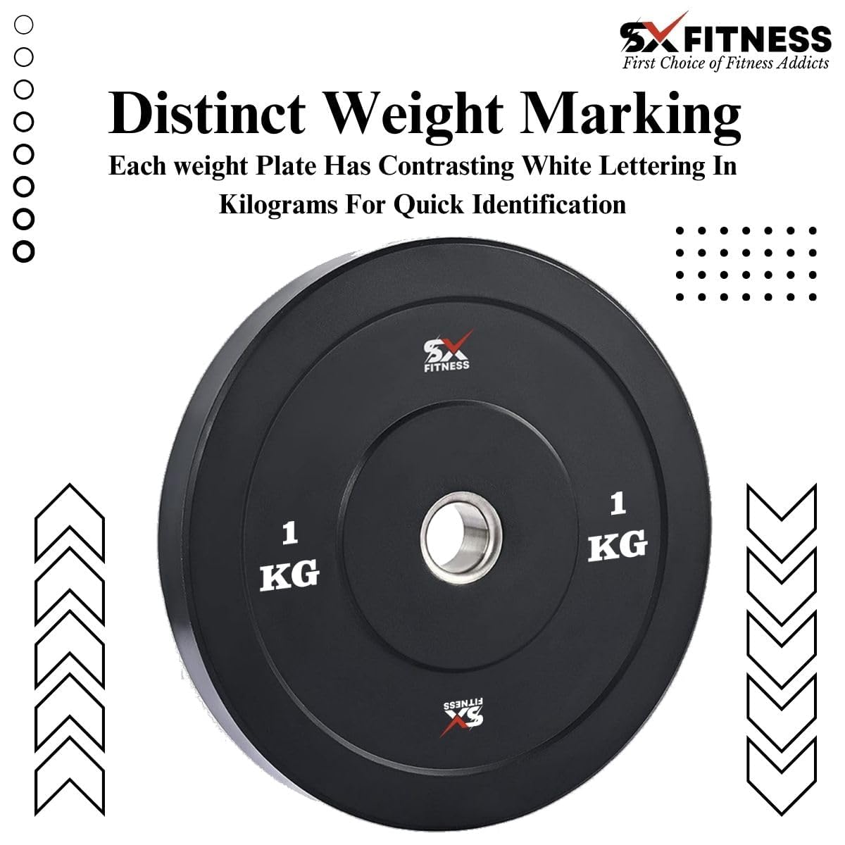 Fitness Spare Rubber Weight Plates Combo, Rubber Weight Plates for Home Gym Exercise & Fitness (14 KG) - Image 5