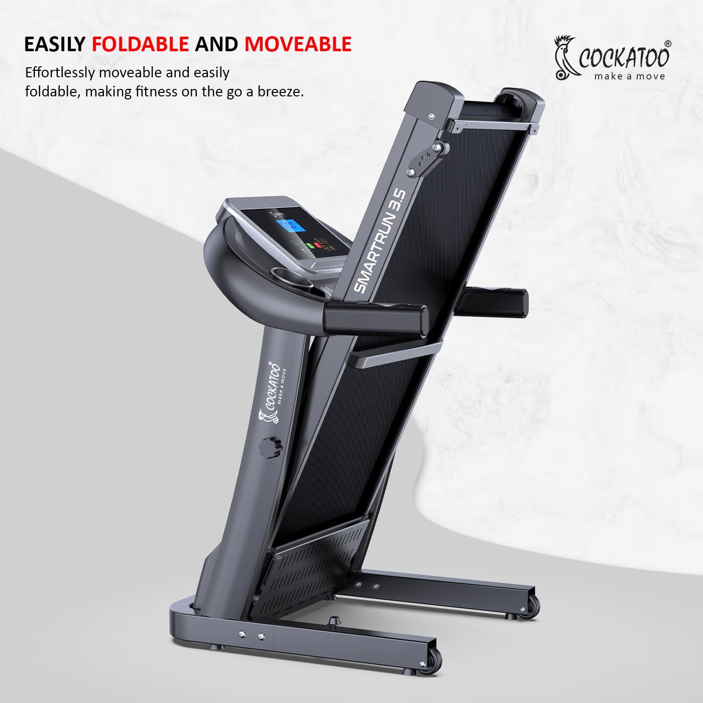 Cockatoo SmartRun3.5 3.5HP Peak DC Motorized Treadmill for Home, with 3 Level Manual Incline, Max Speed 16 Km/Hr, Max User Weight 120Kg,(DIY, Do It Yourself Installation) - Image 7
