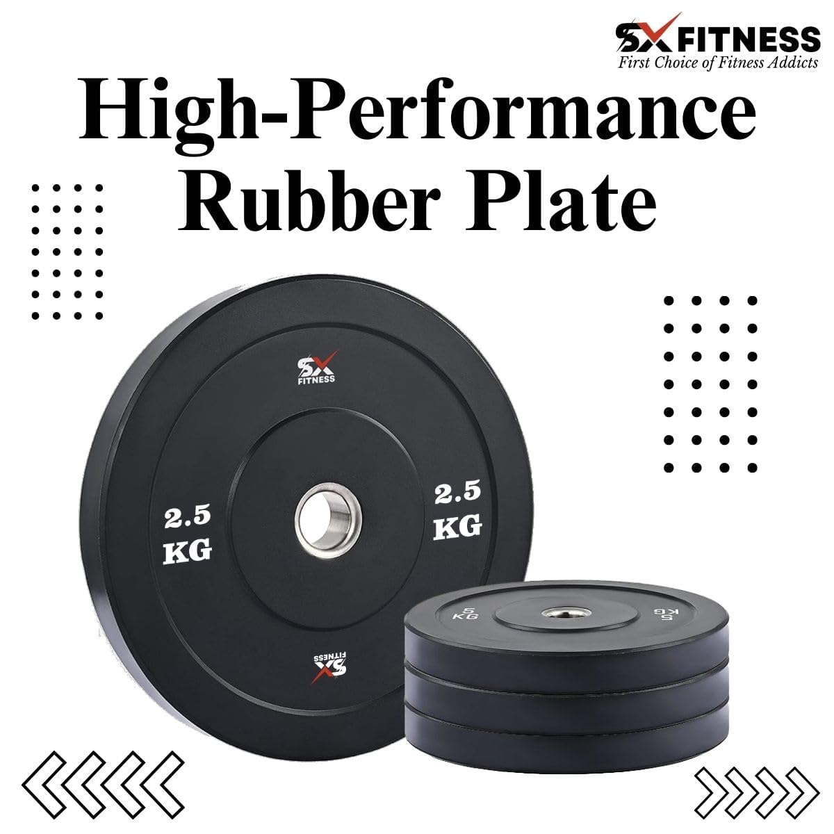 Fitness Spare Rubber Weight Plates Combo, Rubber Weight Plates for Home Gym Exercise & Fitness (14 KG) - Image 6
