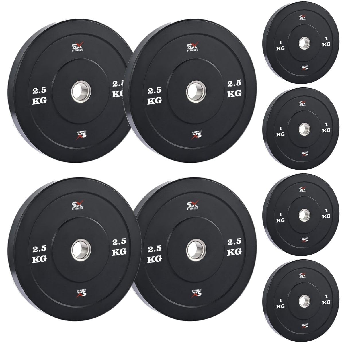Fitness Spare Rubber Weight Plates Combo, Rubber Weight Plates for Home Gym Exercise & Fitness (14 KG) - Image 3