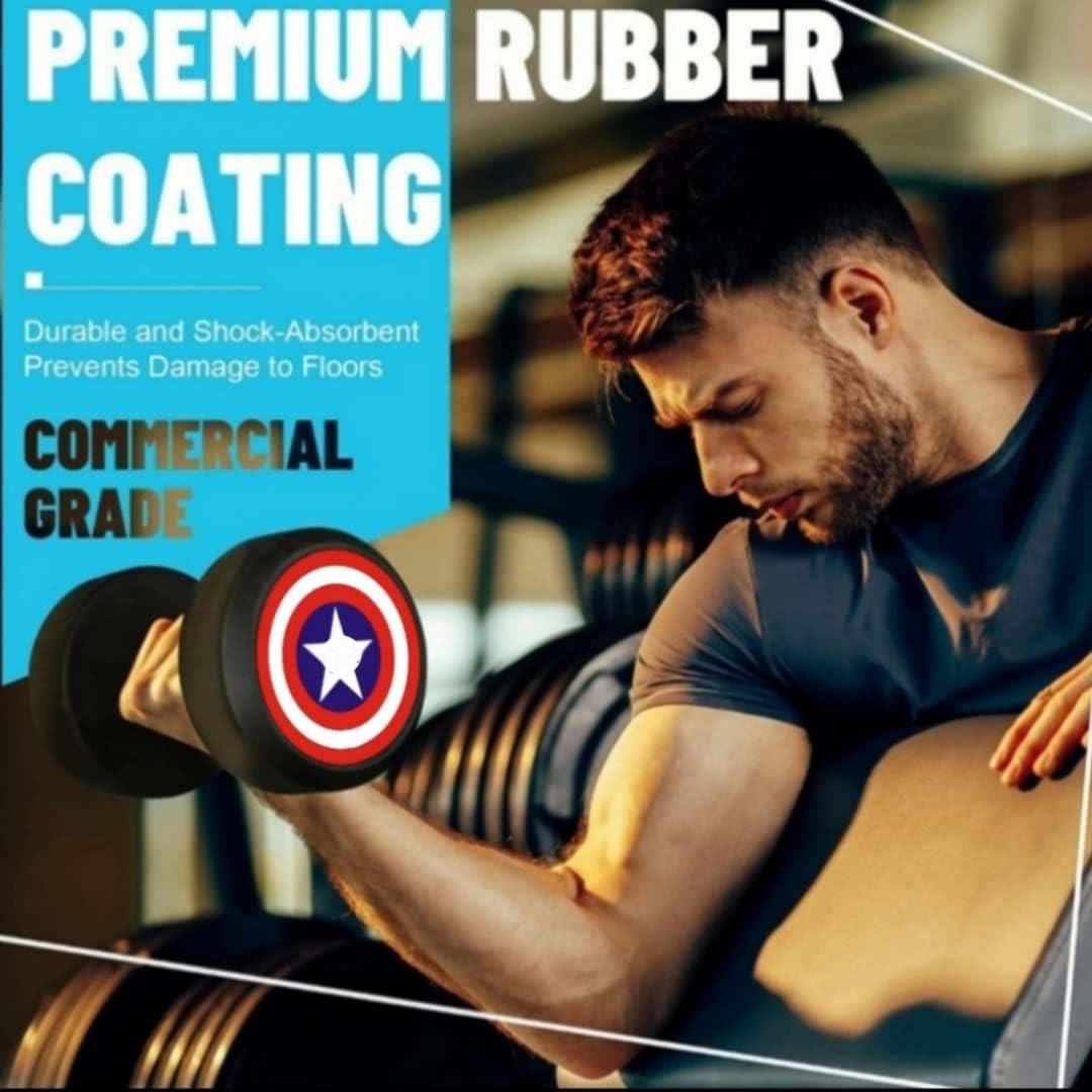 Gyming World® Set of 2 Rubber-Coated Round Dumbbells (5kg Each) – Perfect for Home & Gym Workouts, Ideal for Men & Women, Sleek Black Design - Image 4