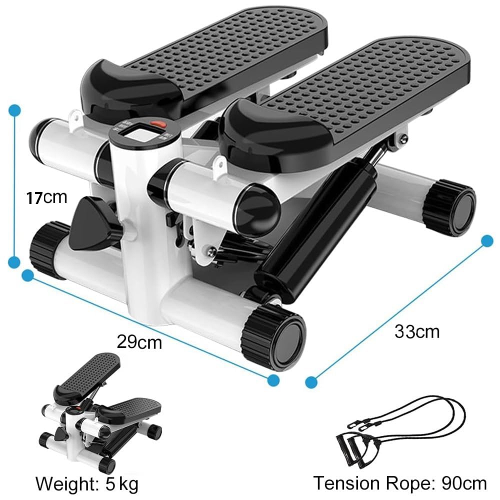 Portable 2-in-1 Mini Stepper Machine with Adjustable Resistance Bands, LCD Monitor,Legs, Thighs, Waist,Tone Your Buttocks, Cardio Exercise and 2 Bungee Cords for Home/Gym Workouts for All. - Image 4