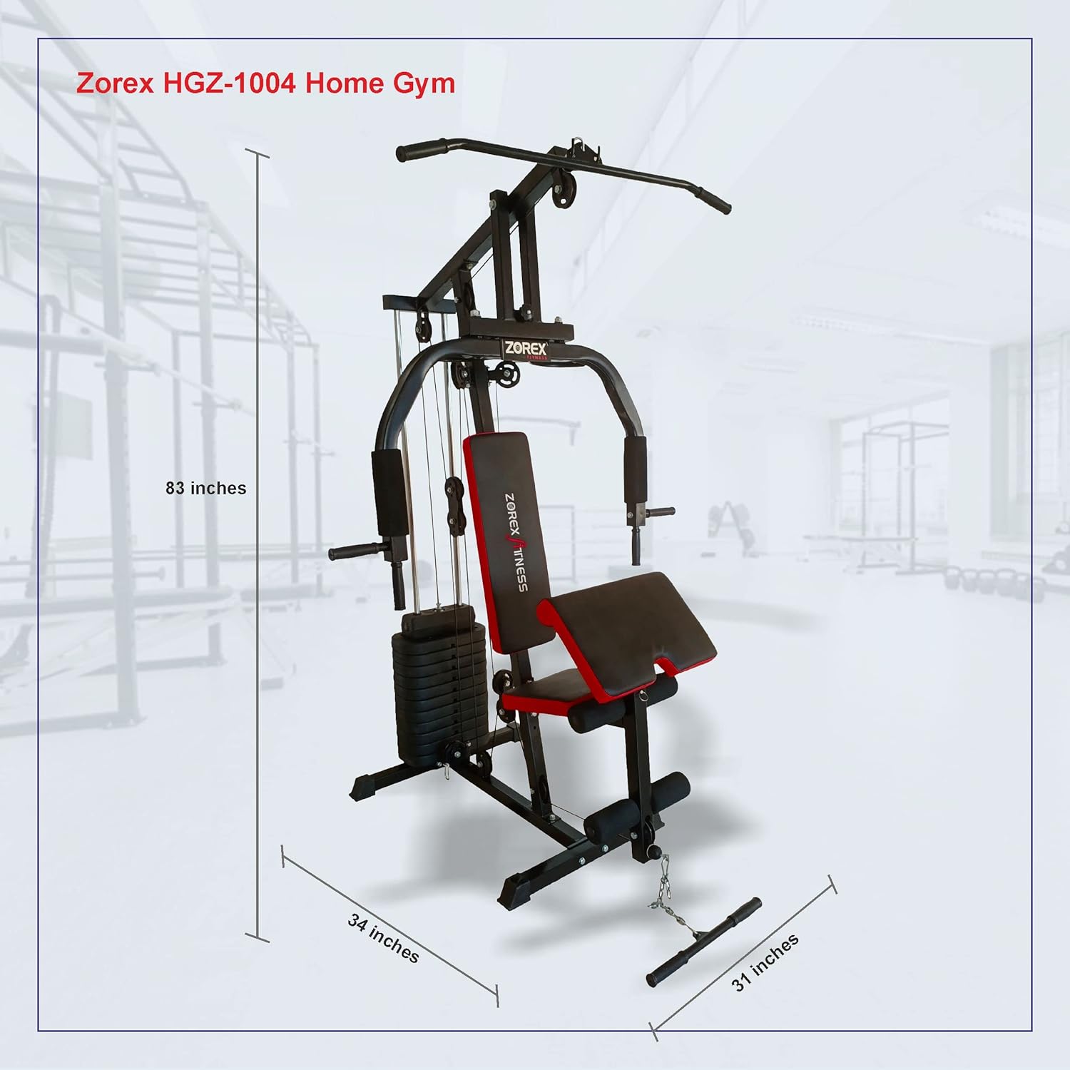 Fitness Multi Home Gym Multiple Muscle Workout Exercise Machine Chest Biceps Shoulder Back Triceps Legs for Men at Home, 60kg Weight Stack, Made in India (HGZ-1004) - Image 5