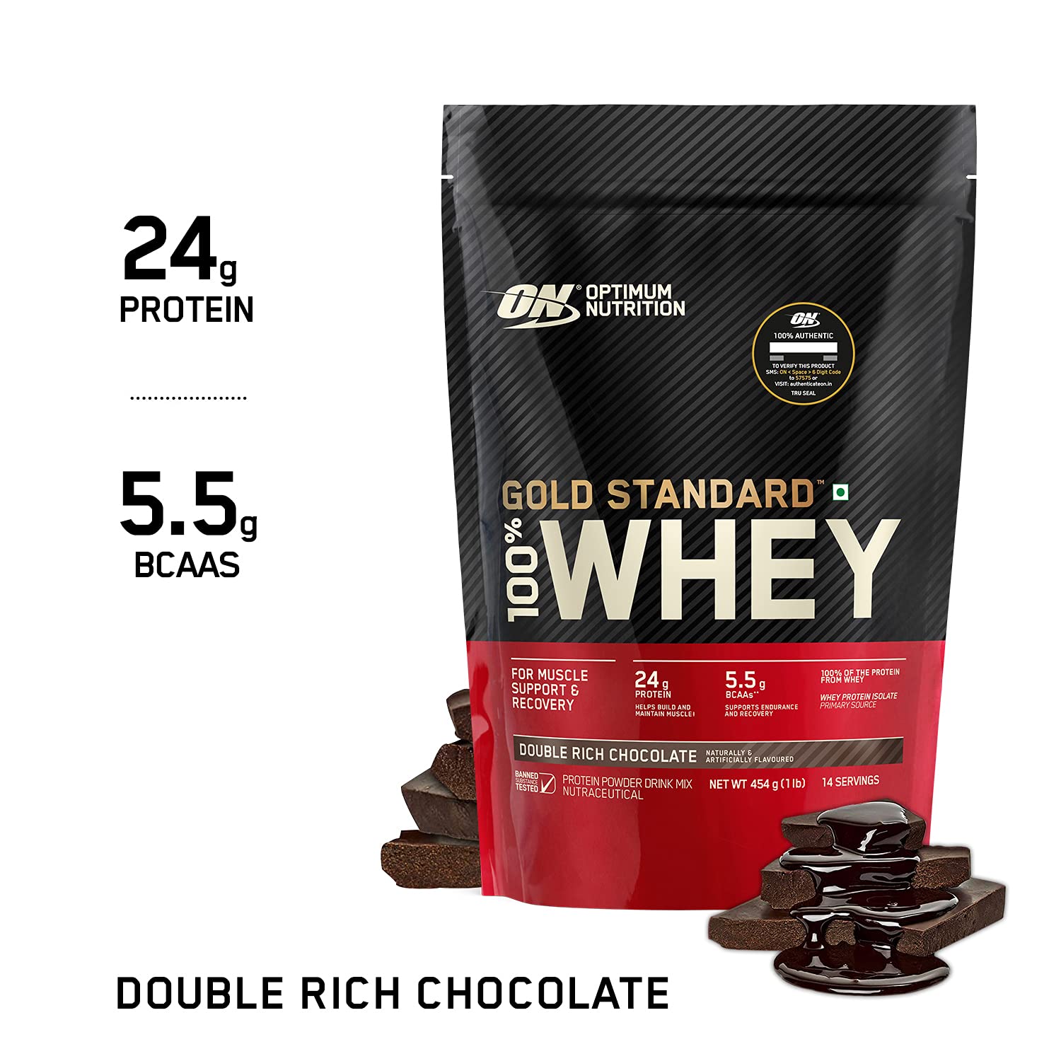 Optimum Nutrition (ON) Gold Standard 100% Whey Protein Powder - 1 lb (Double Rich Chocolate), Primary Source Isolate - Image 9