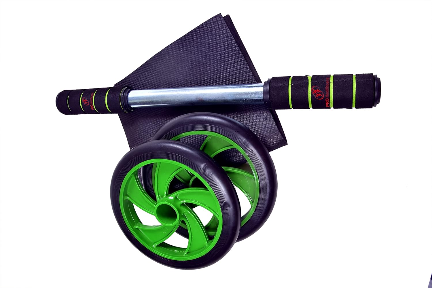 Anti Skid Double Wheel Total Body AB Roller Exerciser for Abdominal Stomach Exercise Training with Knee Mat Steel Handle Unisex | Dual Wide Ab Roller Wheel for Abs Workouts - Image 5