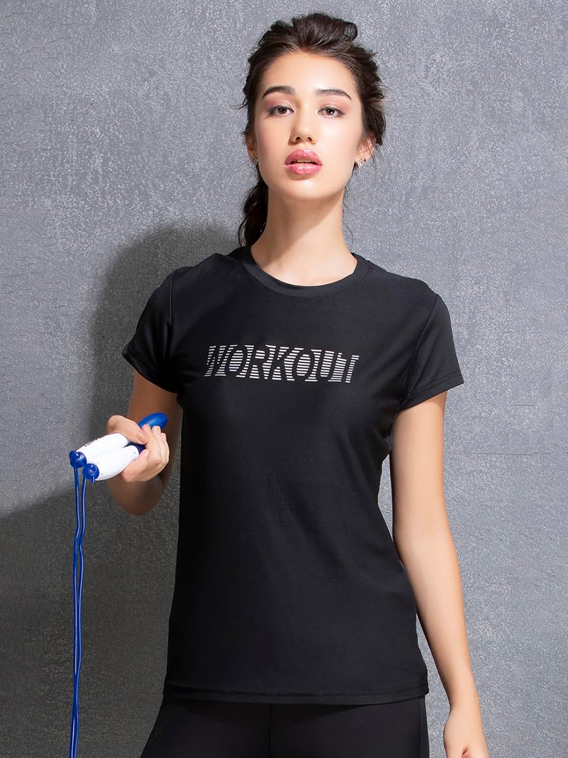 Clovia Women's Gym/Sports Text Print Activewear Regular Fit T-Shirt - Image 3