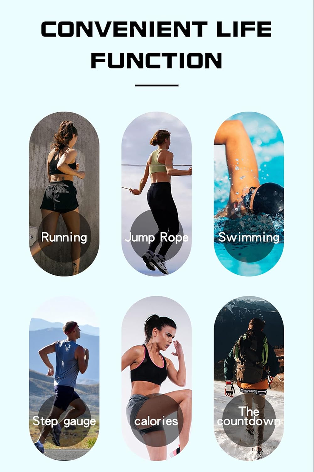 Step Counter Fitness Tracker Watches for Men, Men's Digital Sports Yellow Watch IP68 Waterproof with Pedometer Calorie Dual Time Countdown Stopwatch, Tactical Military Outdoor Survival Hiking, Blue, - Image 6