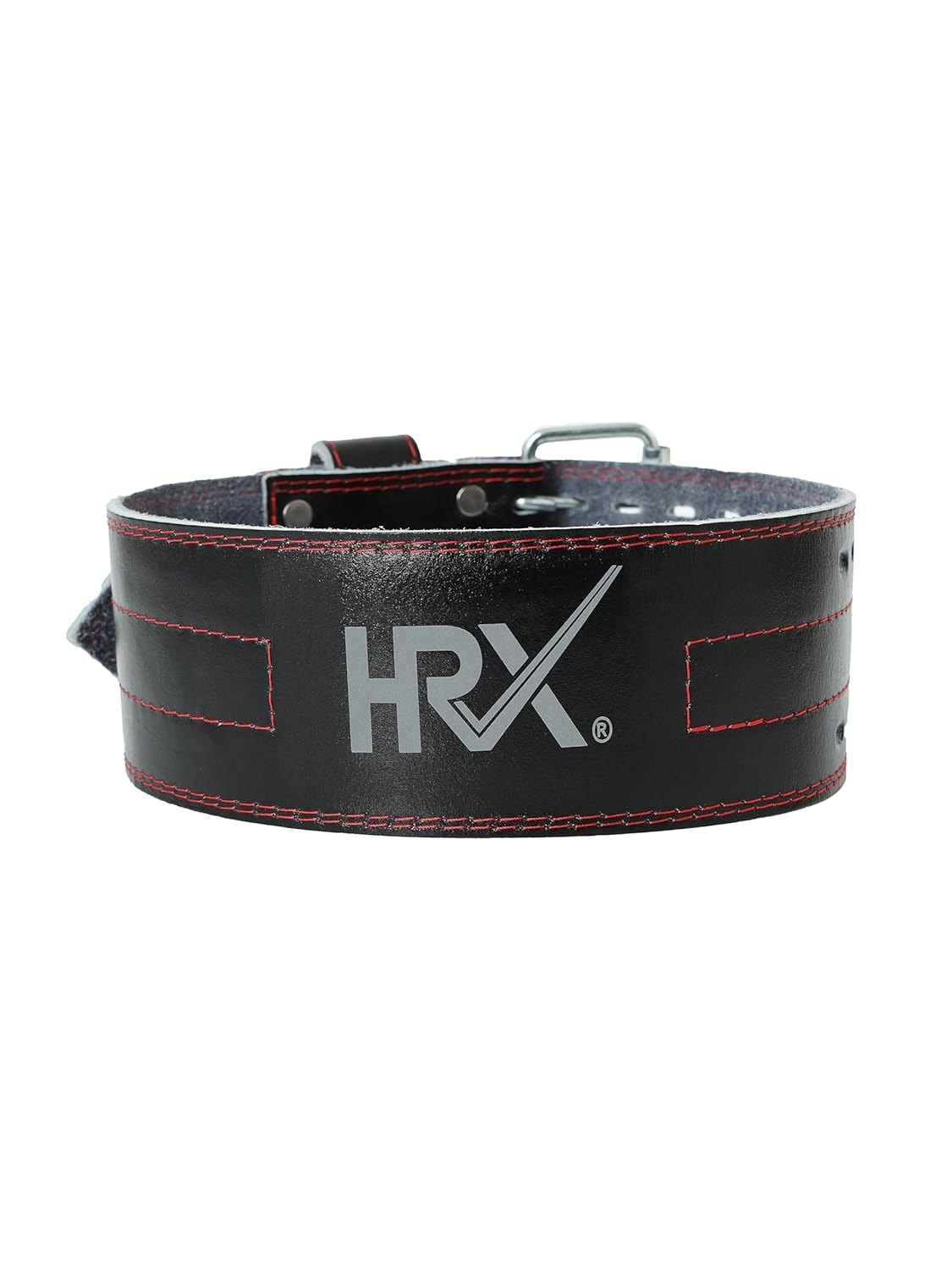 HRX Gym Belt for Weightlifting Workouts Deadlifts Powerlifts | Back Support for Exercise (HRGB02LEBKLR_Black_L) - Image 2