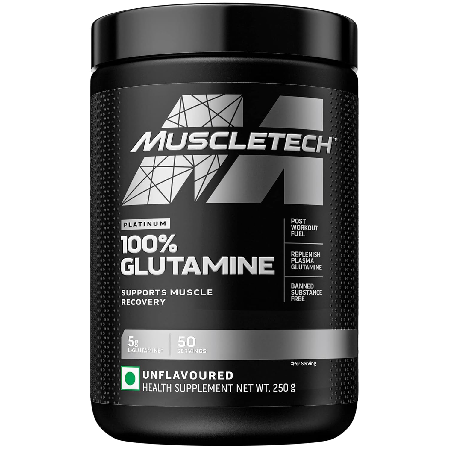 Muscletech Glutamine Powder | Muscletech Platinum 100% Glutamine Powder | Post Workout Recovery Drink | L-Glutamine Powder For Men & Women | Muscle Recovery | Unflavored (50 Servings) - 250G.. - Image 2