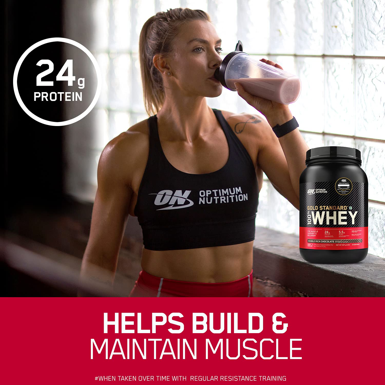 Optimum Nutrition (ON) Gold Standard 100% Whey Protein Powder - 1 lb (Double Rich Chocolate), Primary Source Isolate - Image 10