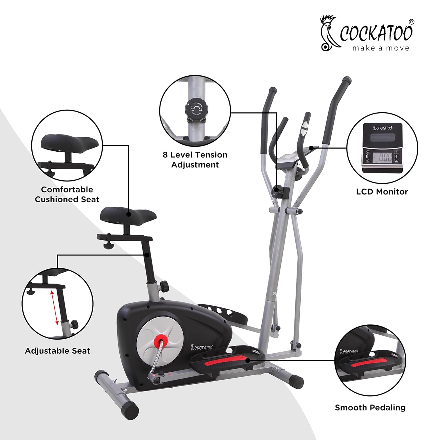Cockatoo CE03Advance Smart Series Elliptical Cross Trainer (1 Year Warranty, Free Installation Assistance) - Image 4