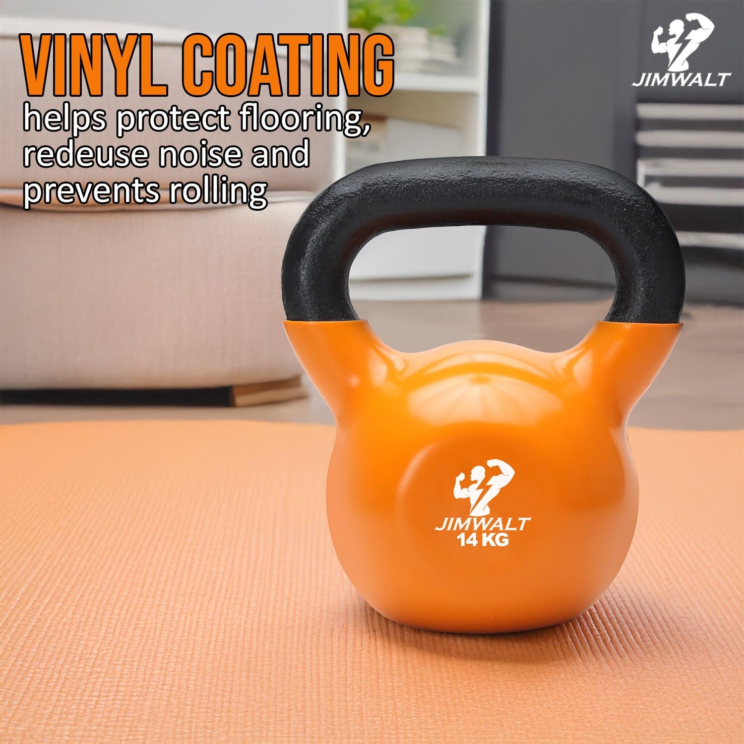 The Indian Made JIMWALT Premium Half Coated Vinyl Kettlebells 2KG to 48KG (14KG) - Image 5