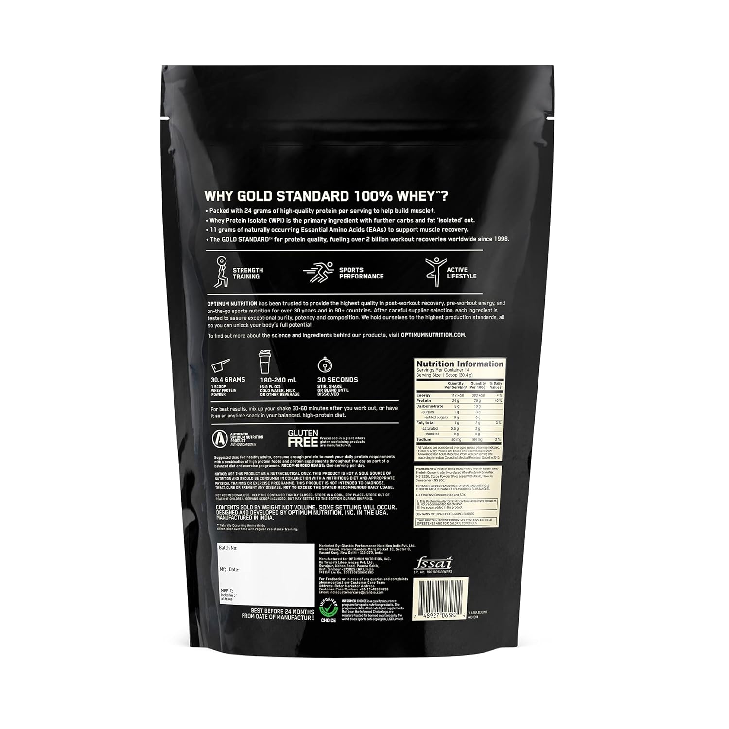 Optimum Nutrition (ON) Gold Standard 100% Whey Protein Powder - 1 lb (Double Rich Chocolate), Primary Source Isolate - Image 12