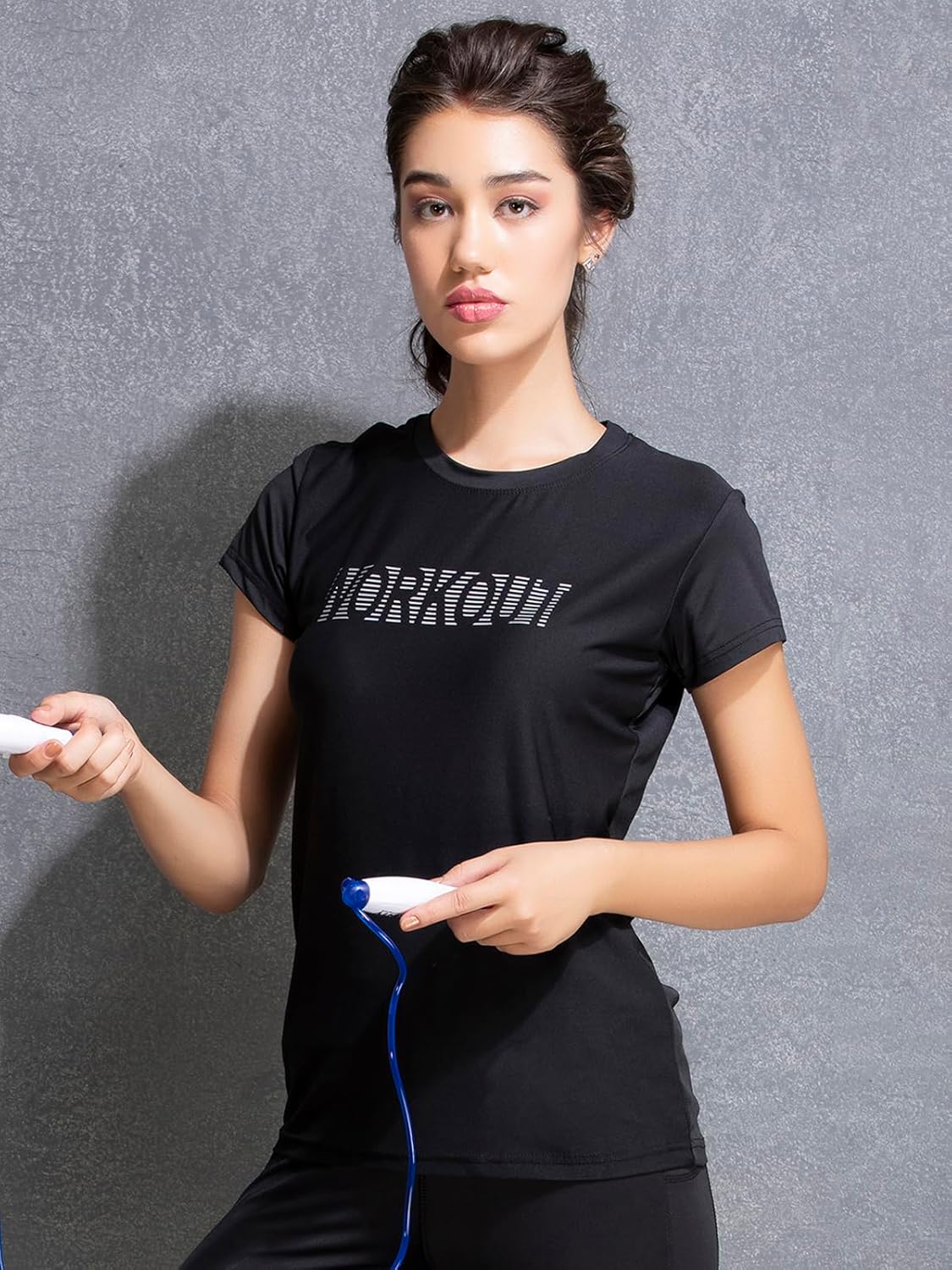 Clovia Women's Gym/Sports Text Print Activewear Regular Fit T-Shirt - Image 4