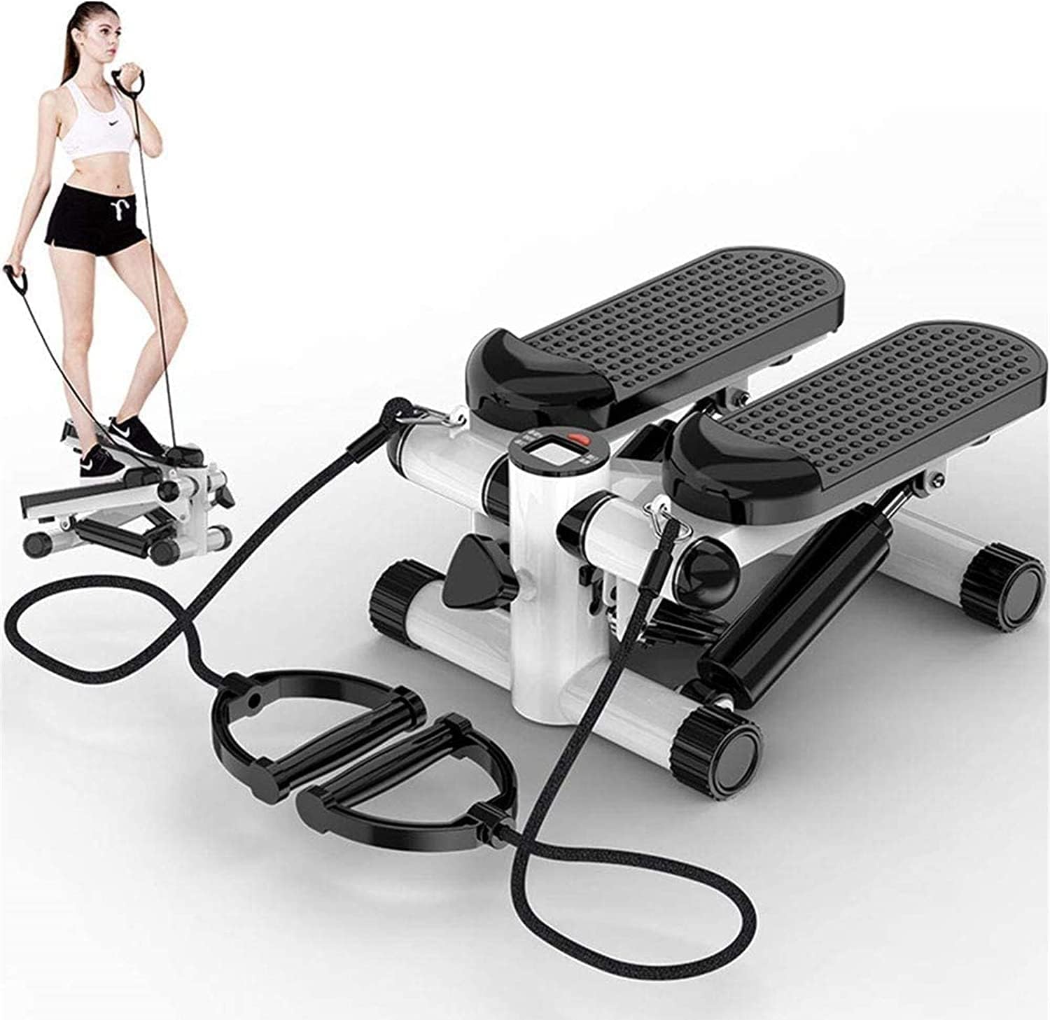 Portable 2-in-1 Mini Stepper Machine with Adjustable Resistance Bands, LCD Monitor,Legs, Thighs, Waist,Tone Your Buttocks, Cardio Exercise and 2 Bungee Cords for Home/Gym Workouts for All. - Image 6