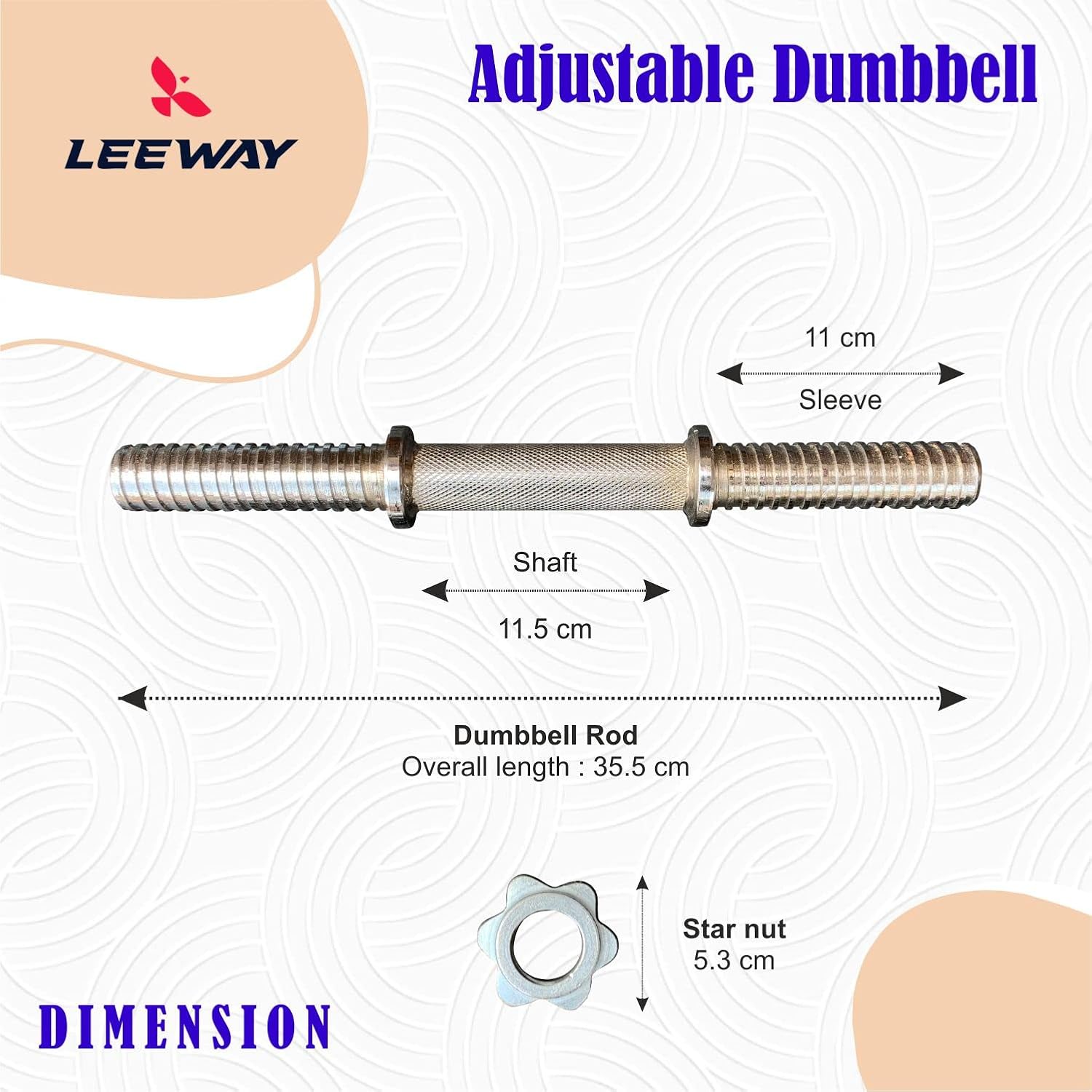 Leeway Adjustable Dumbbell 40kg, Dumbbells Set for Whole Body Workout, Metal integrated rubber weight with dumbbell rod, Adjustable Fitness Dumbbell Set for Home Gym (40kg Set (2.5X8+5X4))(Black) - Image 3