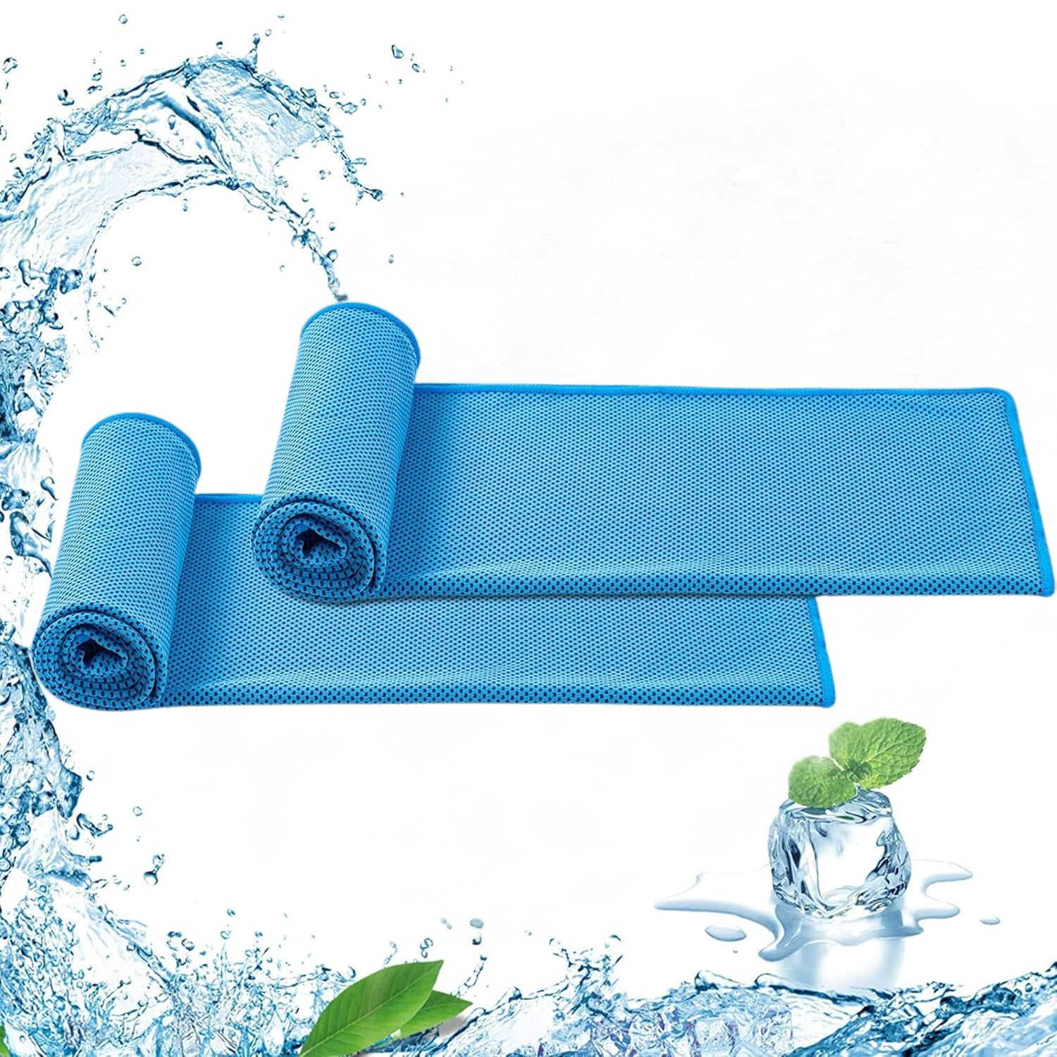 2 Pack Cooling Towel, Soft Breathable Chilly Towel, Ice Towel, Microfiber Towel for Yoga, Sport, Running, Workout,Gym, Camping, Fitness, Workout & More Activities(Multicolor),(40"x12") Inches. - Image 2