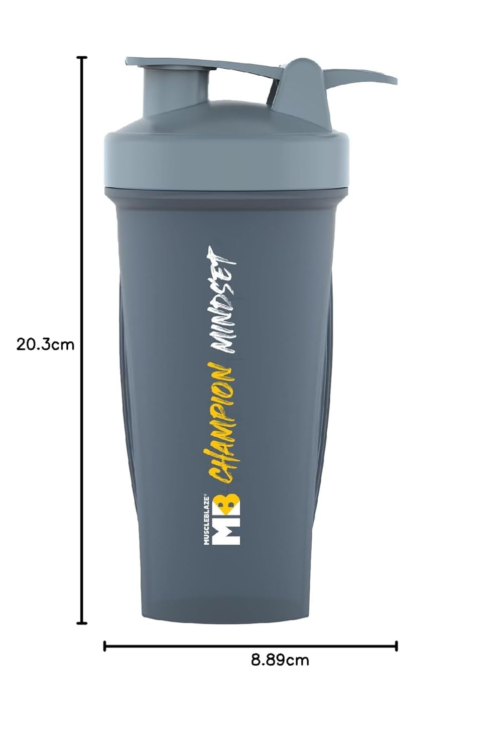Muscleblaze Champion Shaker Series, Grey, 650 Ml, Sipper Bottle With Whisk Ball, 100% Leakproof, Bpa Free Protein Shaker Bottle - Plastic - Image 8